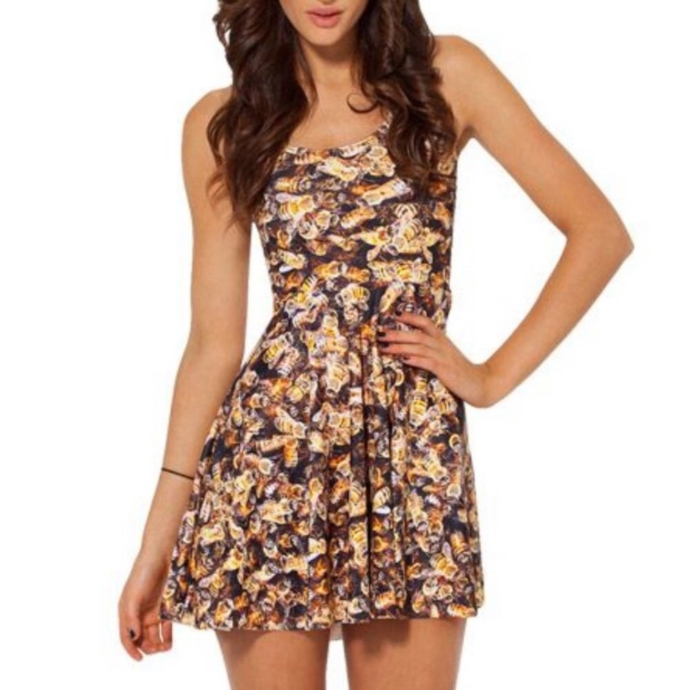 Blackmilk HONEYBEE skater dress tank honey small